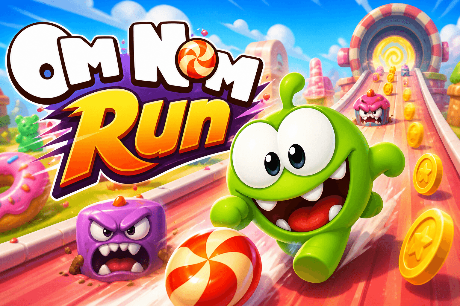 Om Nom Run logo