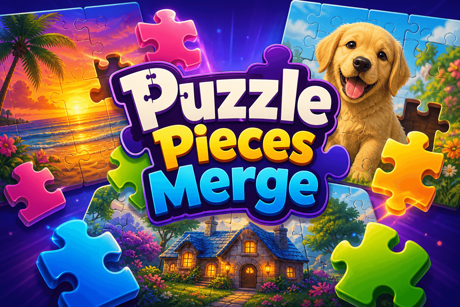 Puzzle Pieces Merge logo