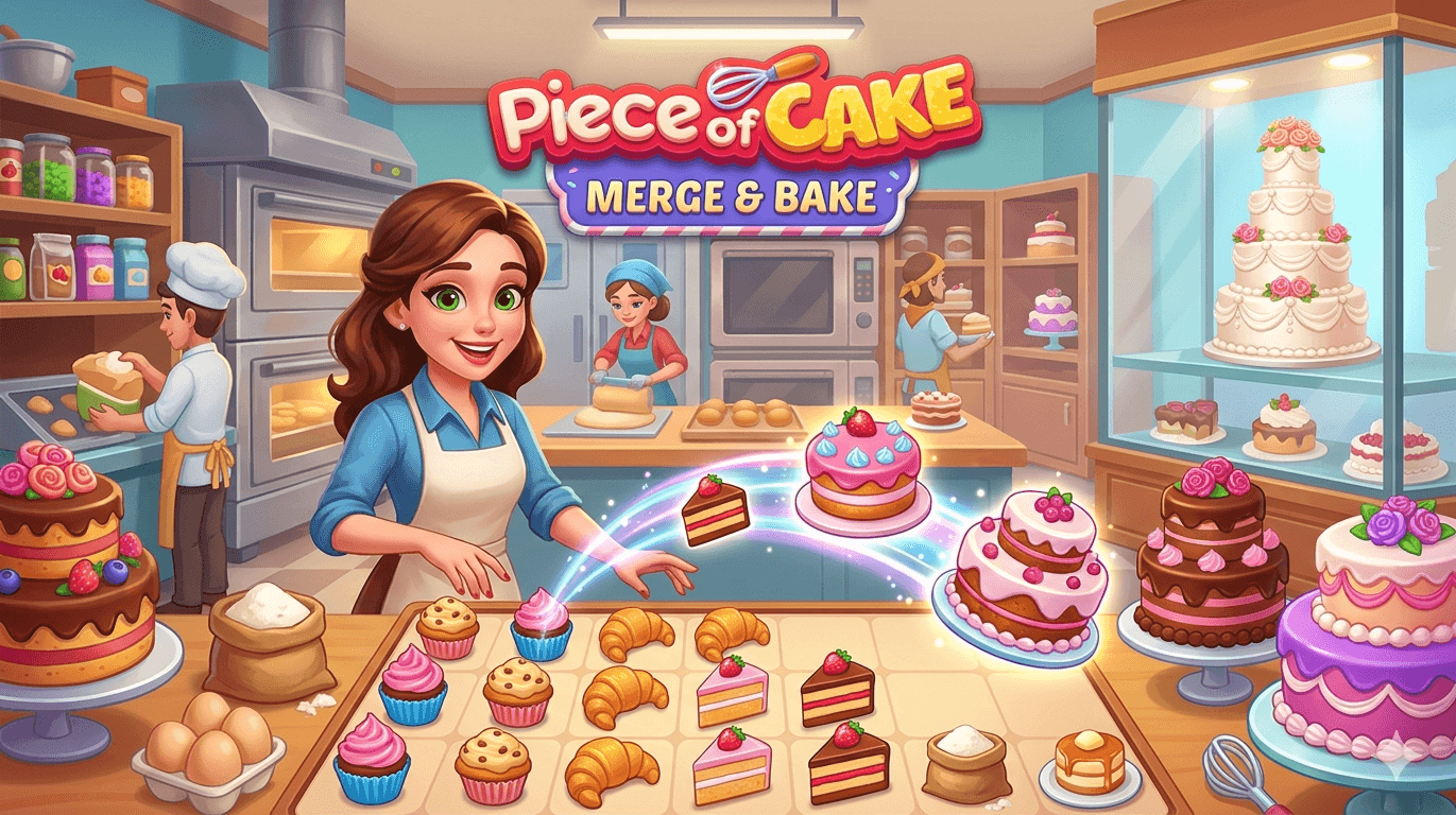 Piece of Cake: Merge and Bake logo